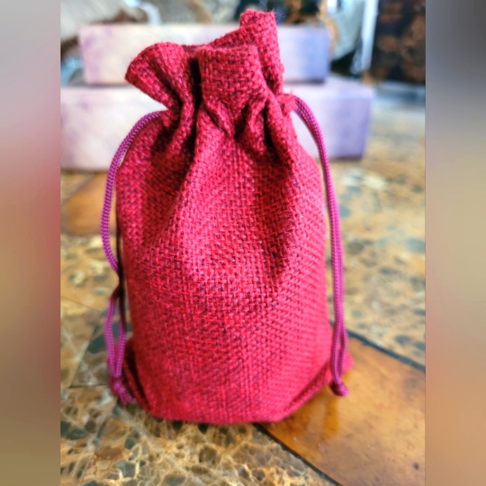 Red Drawstring Pouch Candle